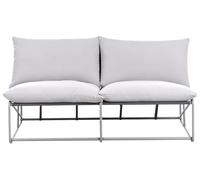 Beliani Divano basso oversize in metallo con cuscini grigio