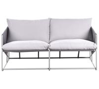 Beliani Divano basso oversize in metallo con cuscini Grigio