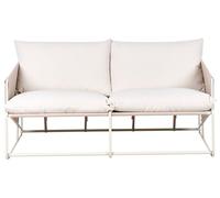 Beliani Divano basso oversize in metallo con cuscini tortora Pico