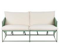 Beliani Divano basso oversize in metallo con cuscini verde