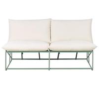 Beliani Divano basso oversize in metallo con cuscini verde