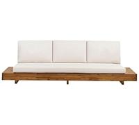 Beliani Divano da giardino 3 posti per esterni Cuscini Certificato Acacia Legno Chiaro