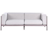 Beliani Divano da giardino moderno a 2 posti con struttura sintetica e cuscini color tortora