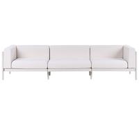 Beliani Divano da giardino moderno a 3 posti Struttura sintetica con cuscini beige