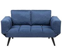 Beliani Divano letto con rivestimento blu navy