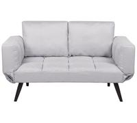 Beliani Divano letto con rivestimento grigio chiaro