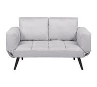 Divano letto con rivestimento grigio chiaro Brekke