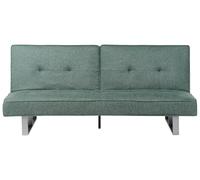 Beliani Divano letto moderno in tessuto a 3 posti con schienale reclinabile e gambe in metallo Verde o