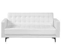 Beliani Divano Letto Modulare a 3 Posti in ecopelle Imbottito bianco