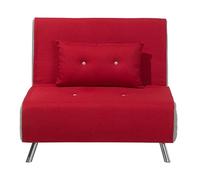 Beliani Divano letto singolo in tessuto rosso