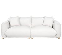 Beliani Divano moderno a 3 posti in tessuto con cuscini decorativi Tappezzeria bianco sporco