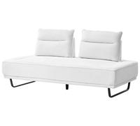 Beliani Divano moderno imbottito Divano da appartamento 3 posti Gambe in ferro Tessuto intrecciato Schienale regolabile Bianco