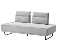 Beliani Divano moderno imbottito Divano da appartamento 3 posti Gambe in ferro Tessuto intrecciato Schienale regolabile Grigio