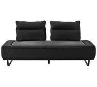 Beliani Divano moderno imbottito Divano da appartamento 3 posti Gambe in ferro Tessuto intrecciato Schienale regolabile Nero