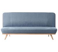 Beliani Divano moderno senza braccioli in tessuto per 2 persone Divano con schienale imbottito Seduta con gambe in metallo Blu