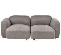 Beliani Divano scandinavo a 3 posti Schienale e coprigambe anteriori imbottiti Gambe in legno Boucle Tessuto accogliente Grigio