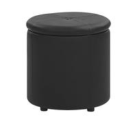 Beliani Elegante Pouf con Vano Portaoggetti Similpelle Bianca 40 x 38 cm