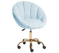 Beliani Elegante sedia da ufficio girevole in tessuto bou zzurro