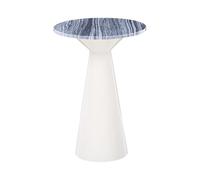 Beliani Elegante tavolino rotondo moderno con base in metallo verniciato a polvere e piano in marmo per soggiorno bianco e grigio