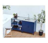 Beliani - Isola Per Cucina Da Esterno In Acciaio Blu 80 X 50 X 92 Cm Vilama