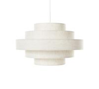 Beliani Lampada a sospensione di design moderno Plafoniera con paralume in tessuto di lino Bianco