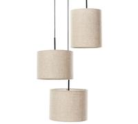 Beliani Lampada a sospensione di design moderno Plafoniera in tessuto sintetico con paralume in lino a 3 livelli Beige