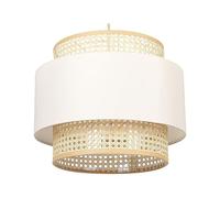 Beliani Lampada a sospensione illuminazione rattan naturale paralume beige
