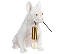 Beliani Lampada da tavolo a forma di cucciolo di bulldog lampada da comodino tema animale lampada da lettura per camera da letto bianco