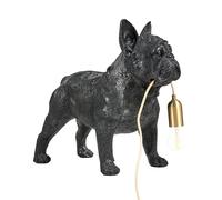 Beliani Lampada da tavolo a tema animale Luce da comodino a forma di cane Lampada da lettura per camera da letto nera