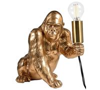 Beliani Lampada da tavolo a tema animale Luce da comodino Forma di gorilla Lampada da lettura per camera da letto Oro