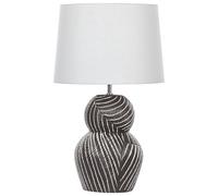 Beliani Lampada da tavolo in ceramica paralume in tessuto nero 63 cm comodino classico
