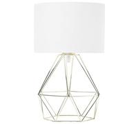 Beliani Lampada da tavolo in colore bianco e oro