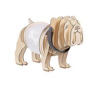 Beliani Lampada da tavolo in legno chiaro a forma di cane