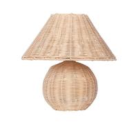 Beliani Lampada da tavolo in rattan con treppiede e paralume traforata