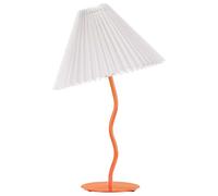 Beliani Lampada da tavolo moderna con base in metallo e paralume sintetico plissettato arancione
