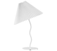 Beliani Lampada da tavolo moderna con base in metallo e paralume sintetico plissettato bianco