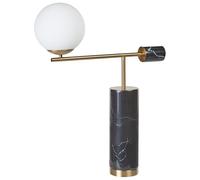 Beliani Lampada da tavolo moderna in metallo con base in marmo a forma di lampadina nero e oro