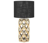 Beliani Lampada da tavolo nero e oro abat jour ceramica 71 cm