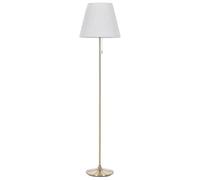 Beliani Lampada da terra classica con base in metallo color ottone e paralume in tessuto bianco