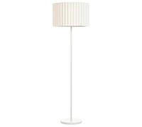 Beliani Lampada da terra classica con paralume in ferro poliestere terylene Soggiorno Camera da letto Bianco Sporco