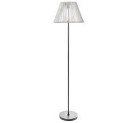 Beliani Lampada da terra solare LED a basso consumo energetico con base in ferro e paralume sintetico grigio