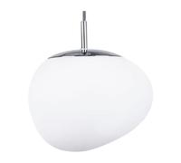 Beliani Lampada in Vetro Bianco e Argento Forma Irregolare 1 Luce Moderna