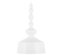 Beliani Lampadario in Metallo Bianco Effetto Legno Paralume a Campana Stile Retrò Driva