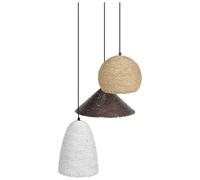 Beliani Lampadario in metallo e paglia multicolore