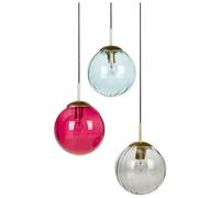Beliani Lampadario in metallo ferro multicolore e paralume in vetro
