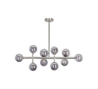 Beliani Lampadario moderno con 10 luci in acciaio color argento