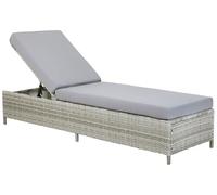 Beliani Lettino da giardino in rattan grigio edizione grigio TORINO