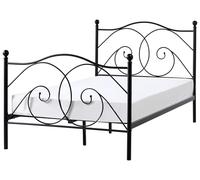 Beliani Letto con Struttura in Metallo Nero e Rete a Doghe Retrò 120 x 200 cm