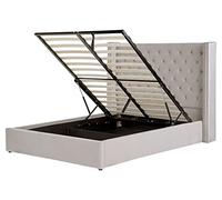 Beliani Letto contenitore velluto grigio chiaro e argento 160 x 200 cm