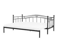 Beliani - Letto Estendibile In Metallo Nero 90/180x200cm Tulle